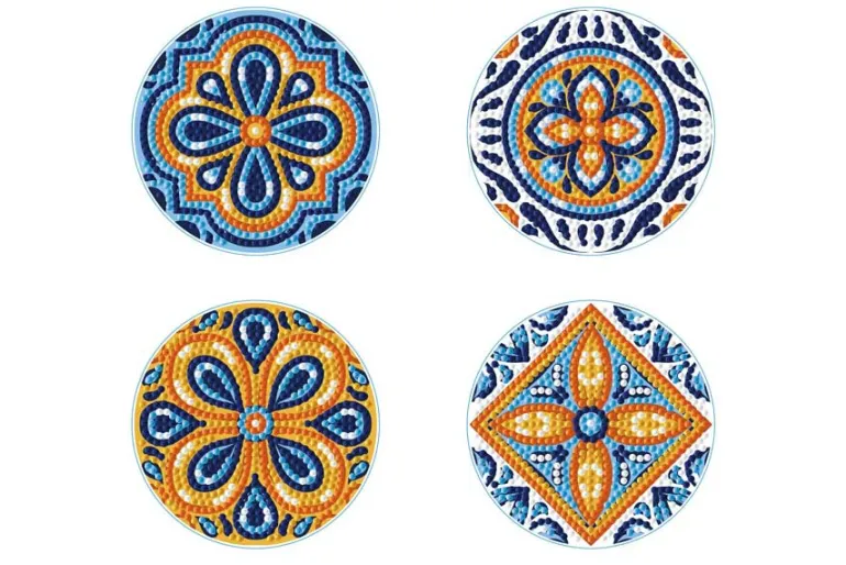 Succulents Coasters Diamond Painting Kit 4pc