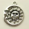 Sun And Moon Pendant- Antique Silver Plated