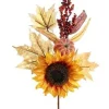 Sunflower Pumpkins and Pod Spray – 18-inch
