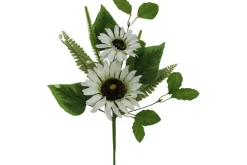 16″ Sunflower Spray, White