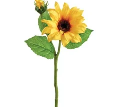 14″ Sunflower Spray, White