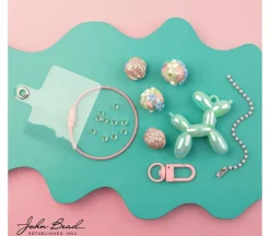Super Cute Acrylic Animal Beads – Green and Pink