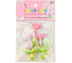 Super Cute Acrylic Animal Beads – Green and Pink