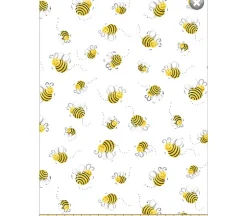 SusyBee Bumblebees Allover On White