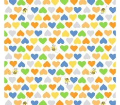 SusyBee Hearts and Bees in Orange Colorway