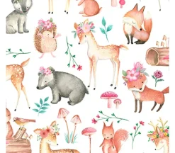 Sweet Darlings Woodland Creatures on Snow White Cuddle
