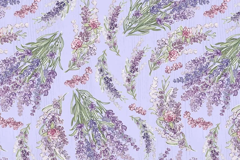 Sweet Honeybee Lavender Sprays on Purple