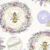 Sweet Honeybee Medallions Allover Multicolor on Cream