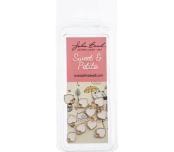 Sweet & Petite Charms – Small White Flower – 10 Charms