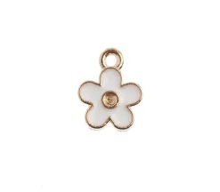 Sweet & Petite Charms – Small White Flower – 10 Charms