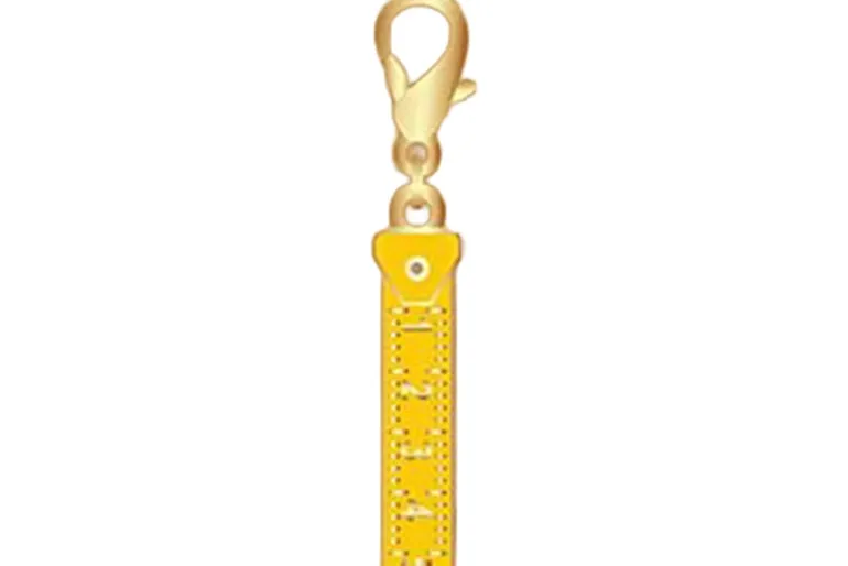Tape Measure Quilting Enamel Zipper Pull Charm