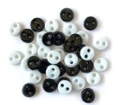 Tiny Buttons Black and White Micro #TB1811