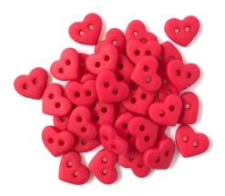 Tiny Buttons Red Hearts Micro #TB1826
