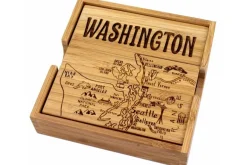 Totally Bamboo Idaho State Puzzle Coaster Set – 4-Piece Bamboo Coasters