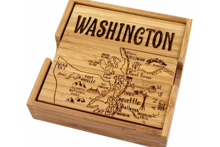 Totally Bamboo Idaho State Puzzle Coaster Set – 4-Piece Bamboo Coasters