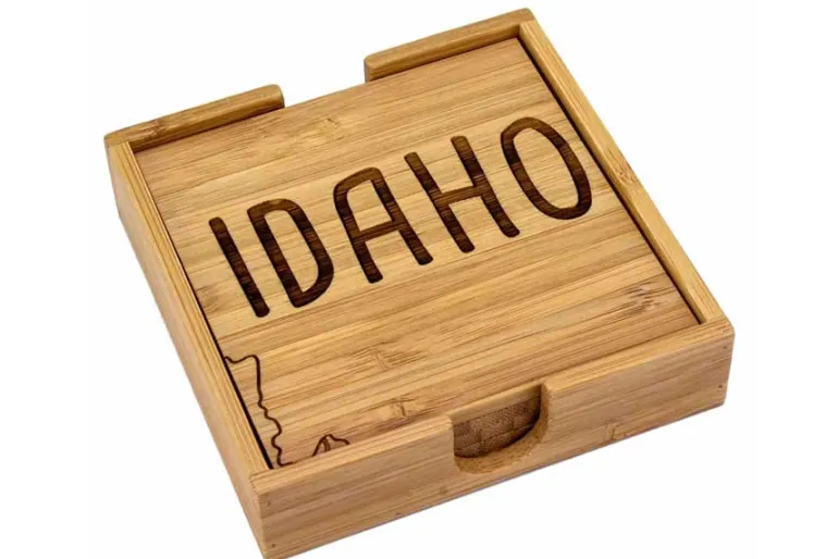 Totally Bamboo Idaho State Puzzle Coaster Set – 4-Piece Bamboo Coasters