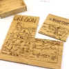 Totally Bamboo Oregon State Puzzle Coaster Set – 4-Piece Bamboo Coasters