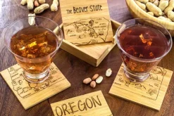 Totally Bamboo Oregon State Puzzle Coaster Set – 4-Piece Bamboo Coasters