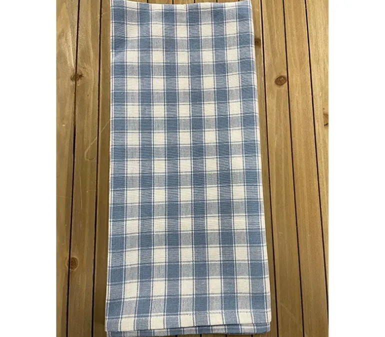 Towel – House Check Light Blue White