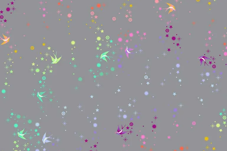 Tula Pink Graywork Disco Poms Carbon