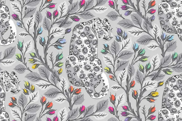 Tula Pink Graywork Seal the Deal Carbon