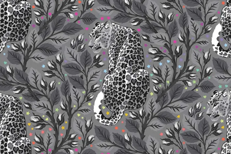 Tula Pink Graywork Seal the Deal Carbon