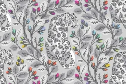 Tula Pink Graywork Wolf of Pink Street Carbon