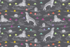 Tula Pink Graywork Wolf of Pink Street Carbon