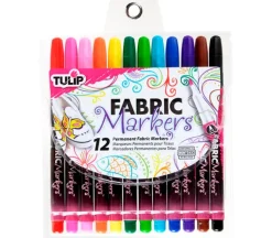 Tulip Fabric Markers – 12 Piece – Fine Tip Assorted Colors