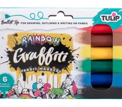Tulip Graffiti Fabric Marker Set – 6 Piece – Rainbow Bullet Tip
