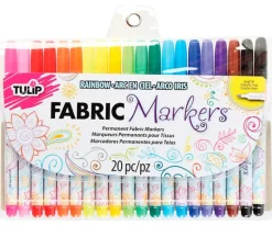 Tulip Permanent Fabric Markers – 20 Piece – Fine Line Assorted Colors