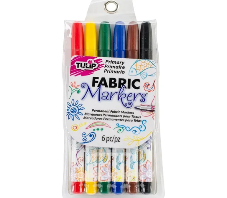 Tulip Write Fabric Marker – 6 Piece – Primary