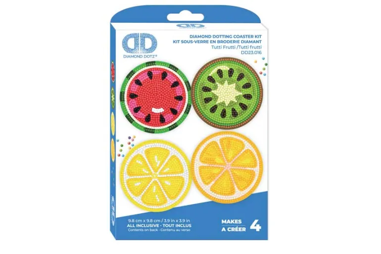 Tutti Frutti Coasters Diamond Painting Kit 4pc