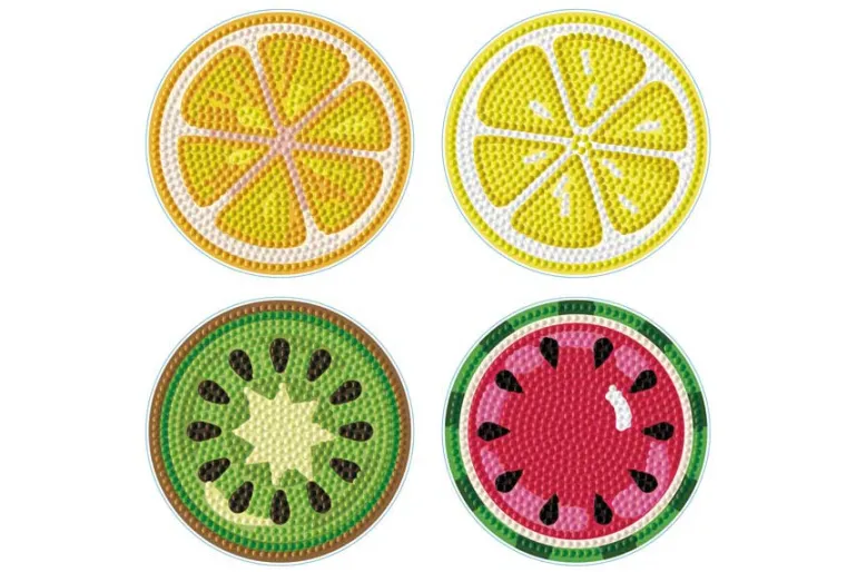Tutti Frutti Coasters Diamond Painting Kit 4pc