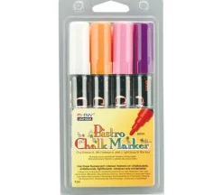Uchida Bistro Chalk Marker Set – Broad – White Orange Pink Violet – 4 Piece