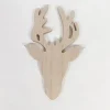 Unfinished Wooden Deer Head