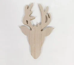Unfinished Wooden Deer Head
