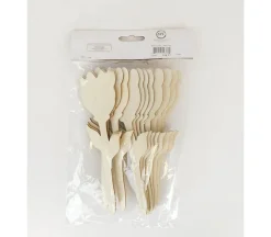 Unfinished Wooden Tulip Stakes – 12 Piece
