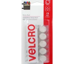Velcro Sticky Back Coin – 5/8-inch – 15 Piece – White