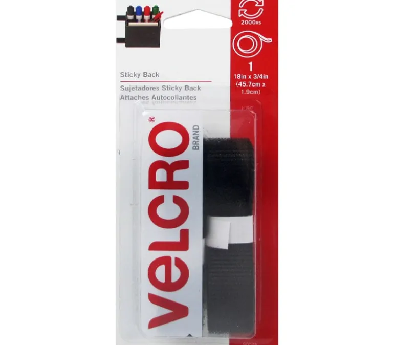 Velcro Sticky Back Tape – 3/4-inch x 18-inch – Black