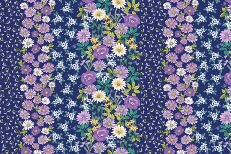 Veronica’s Garden Fresh Daisies on Navy