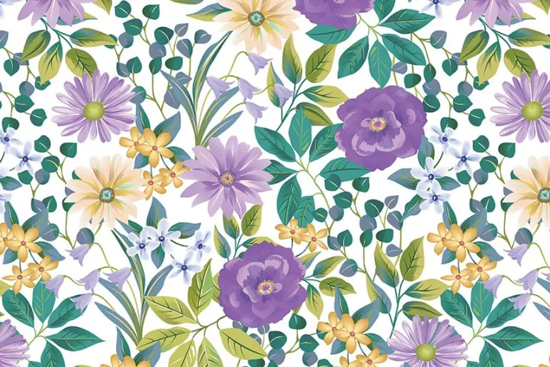 Veronica’s Garden Wildflowers on Navy