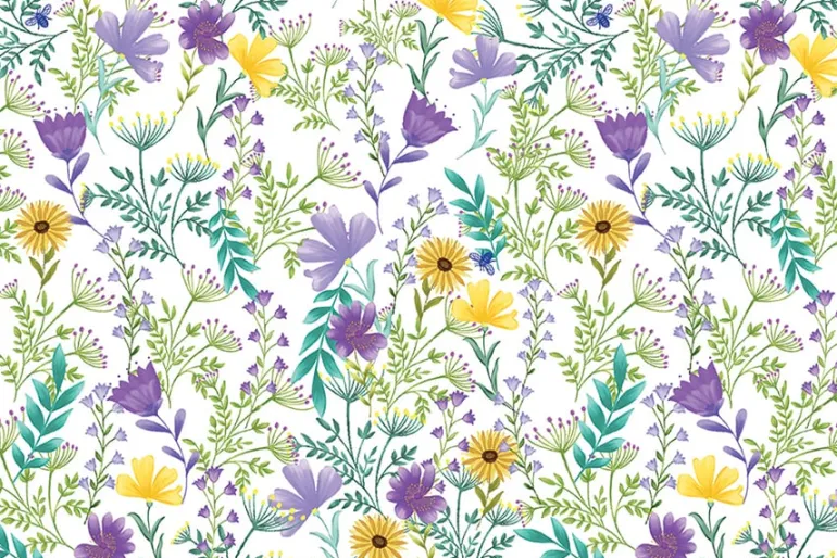 Veronica’s Garden Wildflowers on Navy
