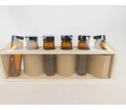 Vials in Wooden Holder – 10-inch x 2-inch – 6 Vials