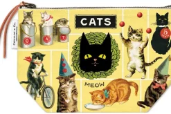 Vintage Cats Natural Cotton Zippered Pouch
