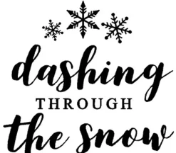Vinyl Rub-On – Dashing Through The Snow – White