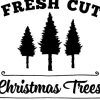 Vinyl Rub-On – Fresh Cut Trees – White