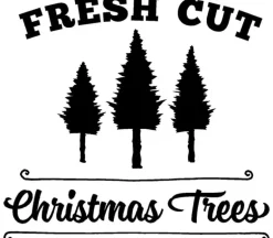 Vinyl Rub-On – Fresh Cut Trees – White
