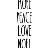 Vinyl Rub-On – Hope Peace Love Noel