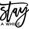 Vinyl Rub-On – Stay Awhile – White